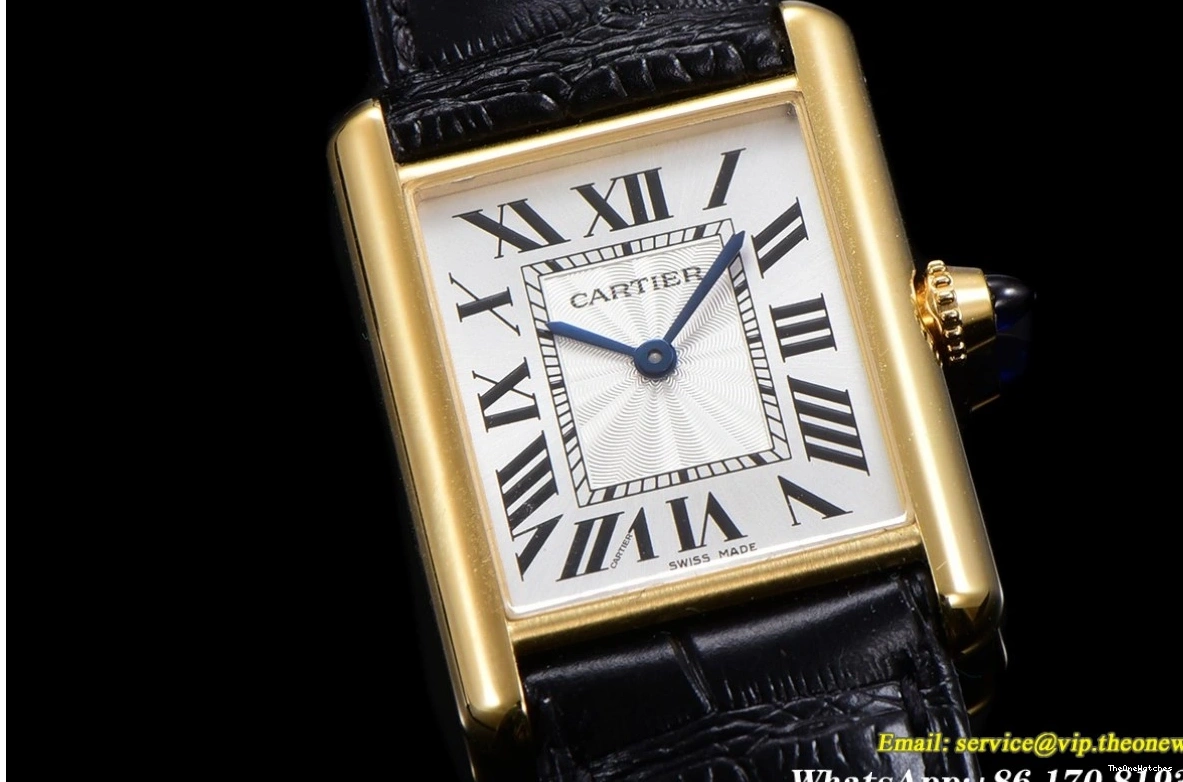 YG LE Black Dial - Tank Cartier F1F 25.5mm Quartz White Louis 0324